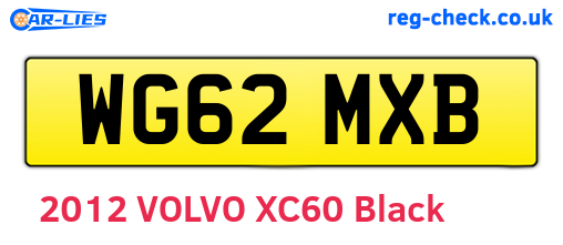 WG62MXB are the vehicle registration plates.
