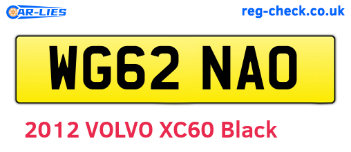 WG62NAO are the vehicle registration plates.