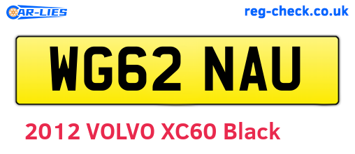 WG62NAU are the vehicle registration plates.
