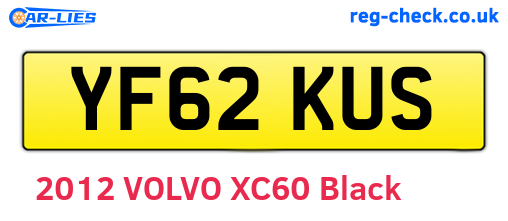 YF62KUS are the vehicle registration plates.