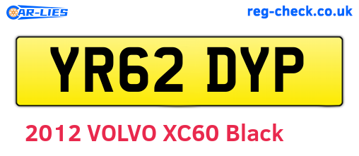 YR62DYP are the vehicle registration plates.