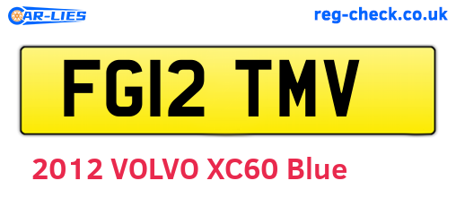 FG12TMV are the vehicle registration plates.