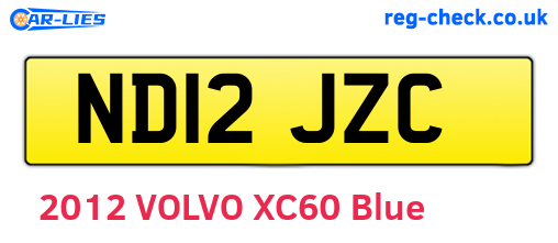 ND12JZC are the vehicle registration plates.