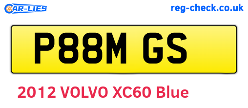 P88MGS are the vehicle registration plates.