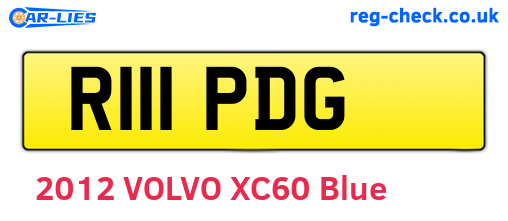 R111PDG are the vehicle registration plates.