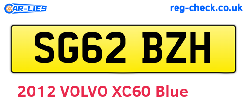 SG62BZH are the vehicle registration plates.