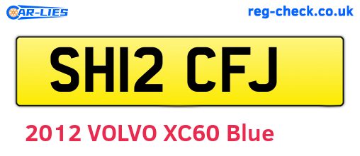 SH12CFJ are the vehicle registration plates.