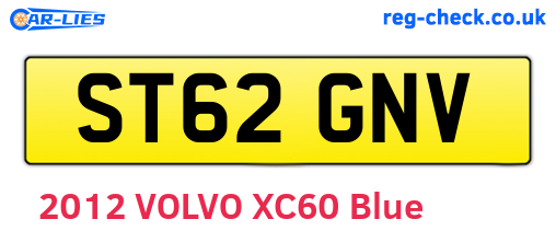 ST62GNV are the vehicle registration plates.