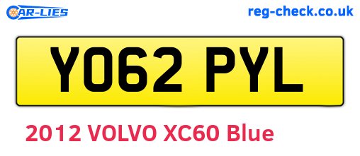 YO62PYL are the vehicle registration plates.