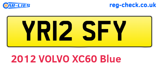 YR12SFY are the vehicle registration plates.