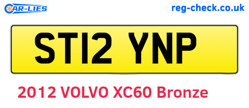 ST12YNP are the vehicle registration plates.
