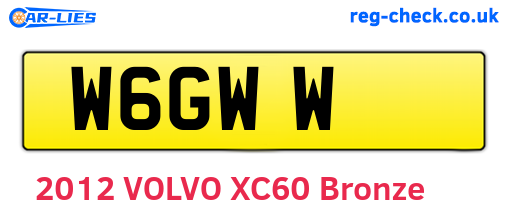 W6GWW are the vehicle registration plates.