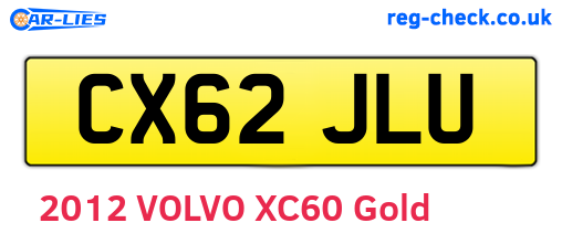CX62JLU are the vehicle registration plates.