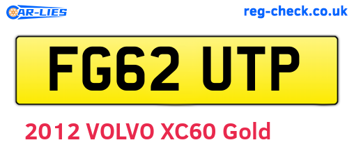 FG62UTP are the vehicle registration plates.
