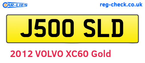J500SLD are the vehicle registration plates.