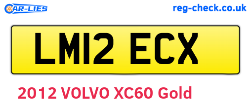 LM12ECX are the vehicle registration plates.