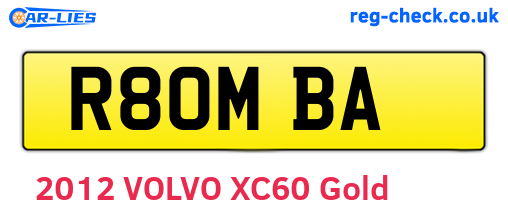 R80MBA are the vehicle registration plates.