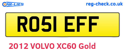 RO51EFF are the vehicle registration plates.