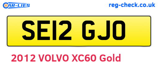 SE12GJO are the vehicle registration plates.