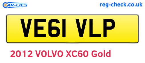 VE61VLP are the vehicle registration plates.