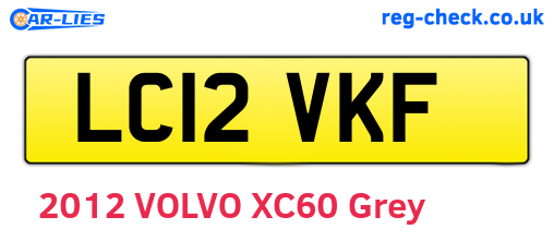 LC12VKF are the vehicle registration plates.