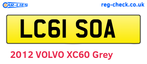 LC61SOA are the vehicle registration plates.