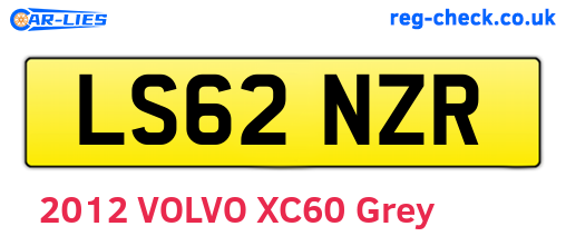 LS62NZR are the vehicle registration plates.