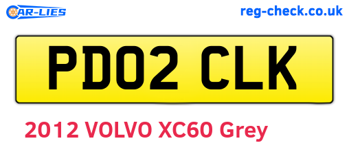 PD02CLK are the vehicle registration plates.