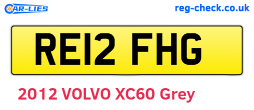 RE12FHG are the vehicle registration plates.
