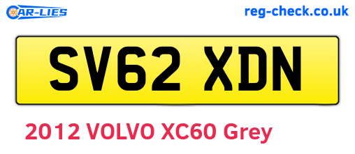 SV62XDN are the vehicle registration plates.