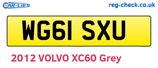 WG61SXU are the vehicle registration plates.