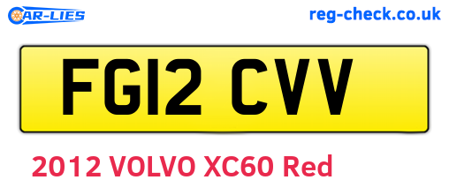 FG12CVV are the vehicle registration plates.