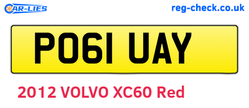 PO61UAY are the vehicle registration plates.