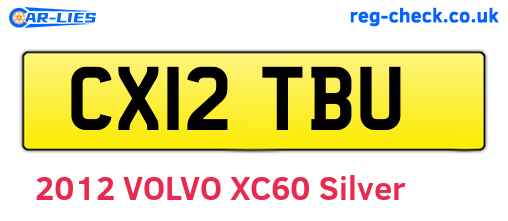 CX12TBU are the vehicle registration plates.