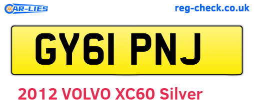 GY61PNJ are the vehicle registration plates.