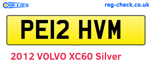 PE12HVM are the vehicle registration plates.