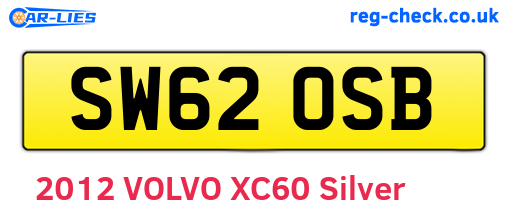 SW62OSB are the vehicle registration plates.