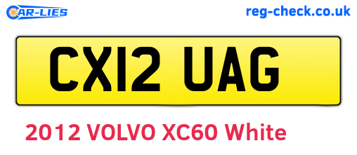CX12UAG are the vehicle registration plates.