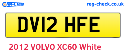 DV12HFE are the vehicle registration plates.
