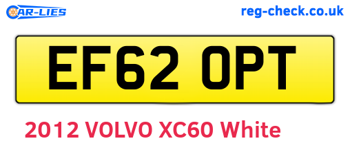 EF62OPT are the vehicle registration plates.