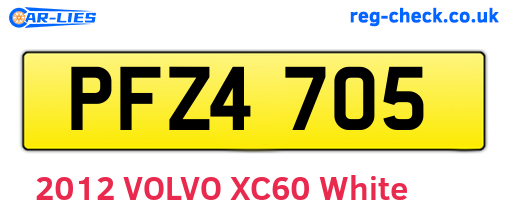 PFZ4705 are the vehicle registration plates.