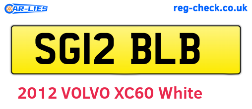 SG12BLB are the vehicle registration plates.
