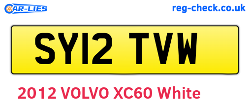 SY12TVW are the vehicle registration plates.