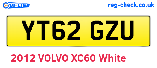YT62GZU are the vehicle registration plates.