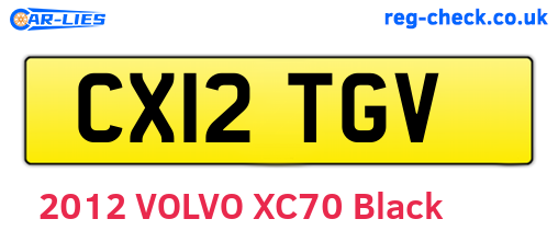 CX12TGV are the vehicle registration plates.