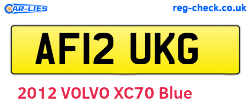 AF12UKG are the vehicle registration plates.
