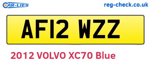 AF12WZZ are the vehicle registration plates.