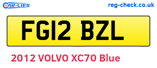 FG12BZL are the vehicle registration plates.