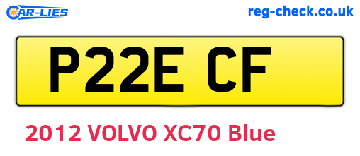 P22ECF are the vehicle registration plates.