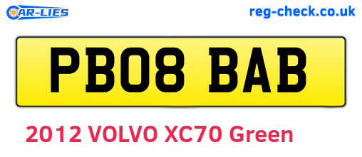 PB08BAB are the vehicle registration plates.